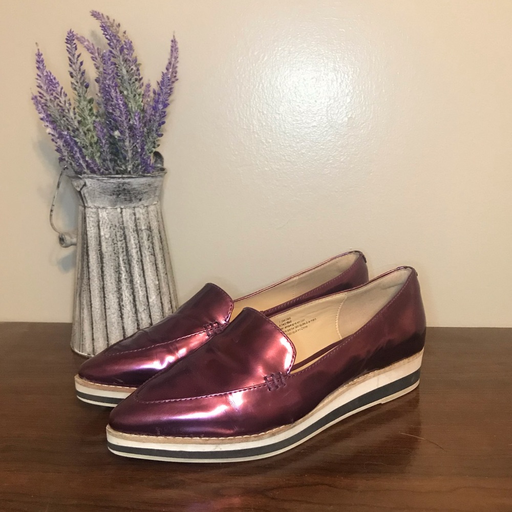 DKNY Purple Metallic Loafers
